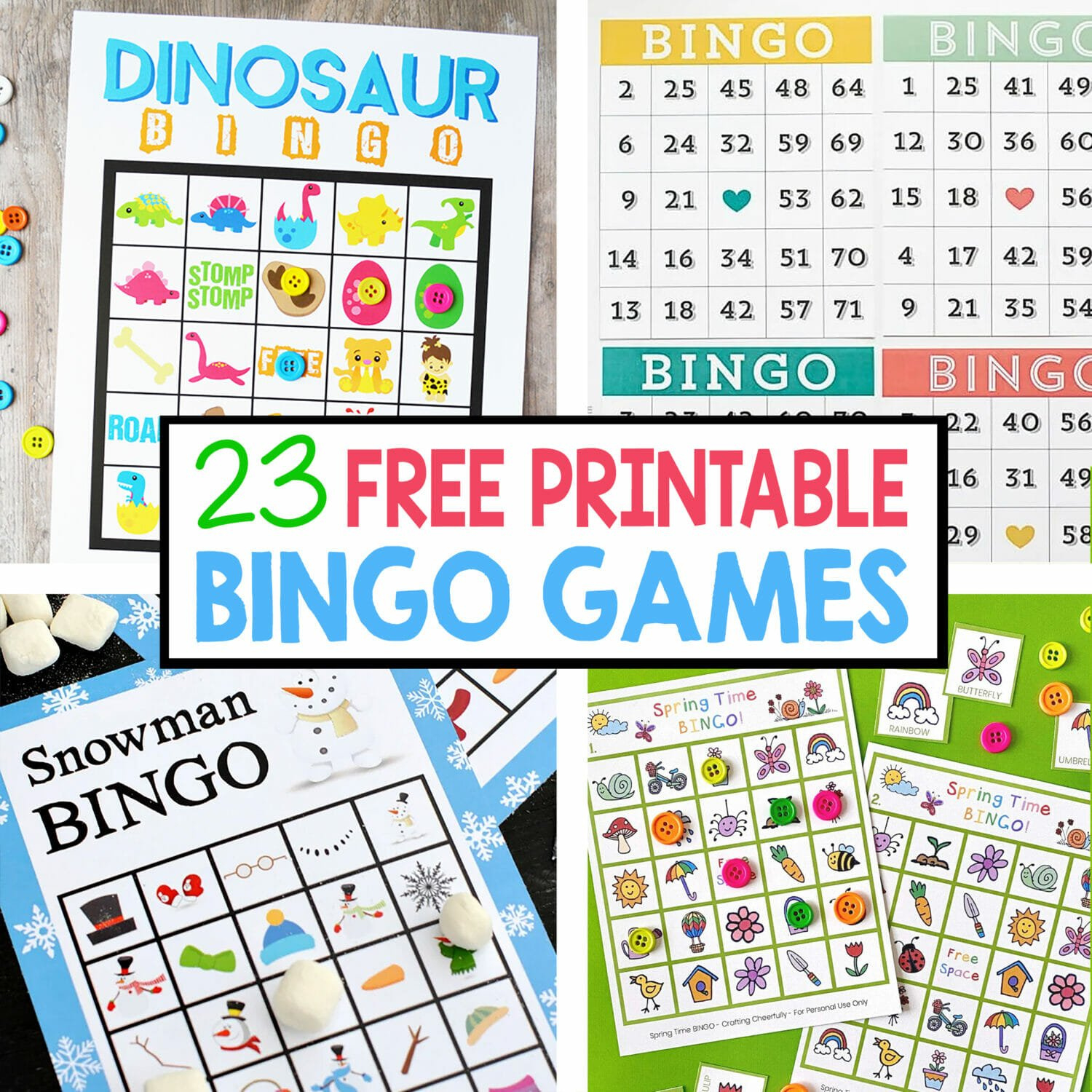 23 Free Printable Bingo Games - Crafting Cheerfully intended for Free Bingo Board Printable
