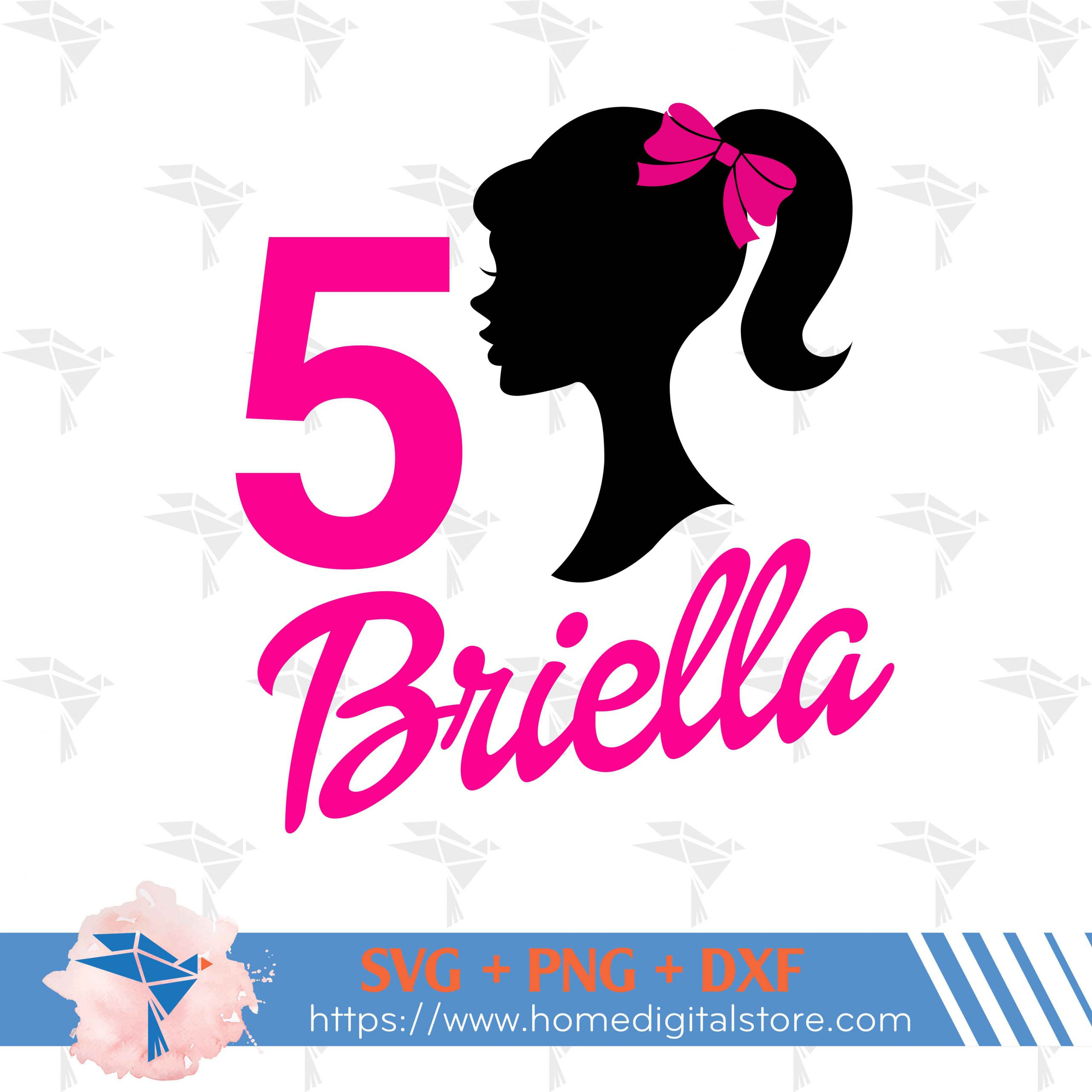 Birthday Barbie Svg, Png, Dxf. Instant Download Files For Cricut Design Space, Silhouette, Cutting, Printing, Or More within Silhouette Free Printable Editable Girls Birthday Gift Tags Svg File