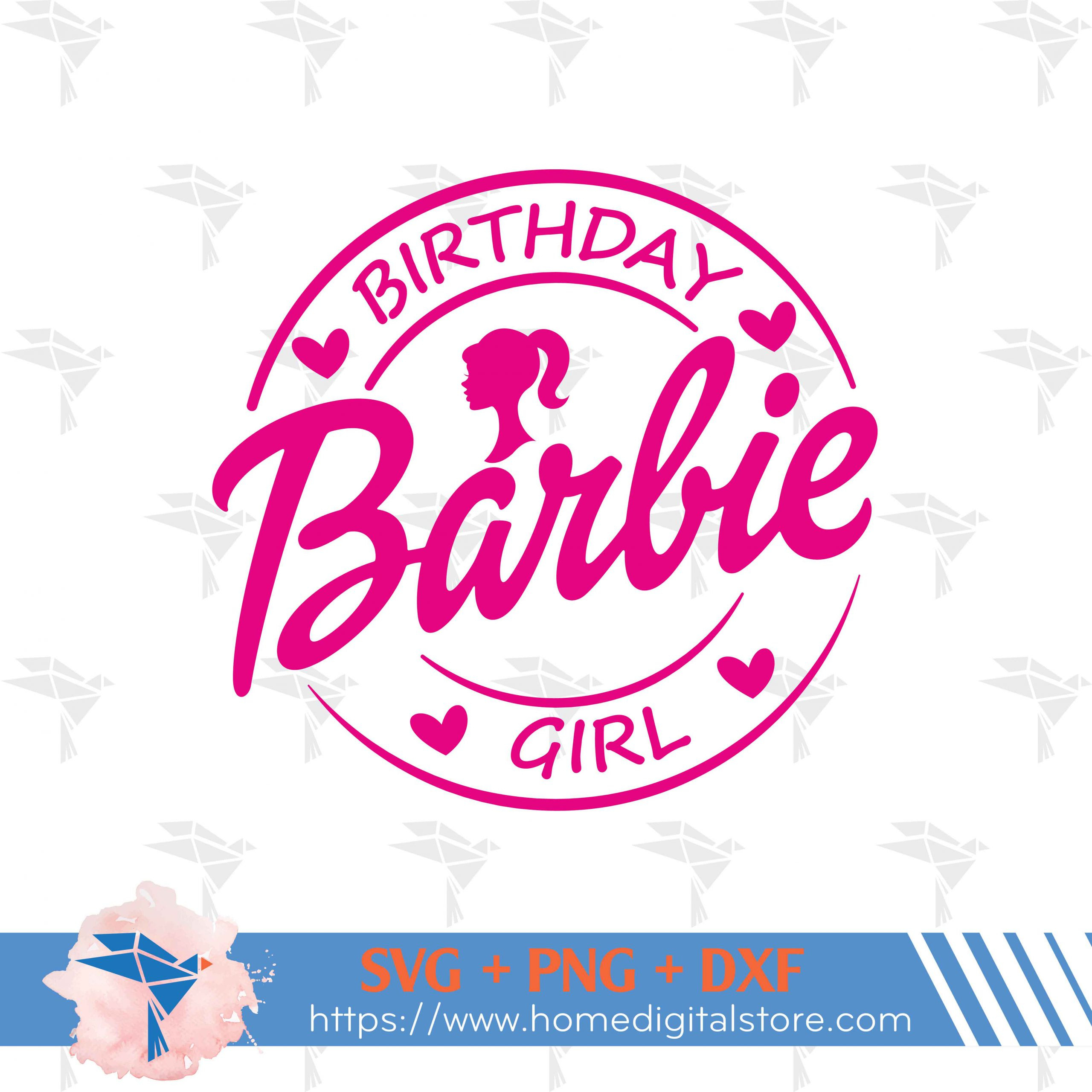Birthday Girl Barbie Svg, Png, Dxf. Instant Download Files For Cricut Design Space, Silhouette, Cutting, Printing, Or More regarding Silhouette Free Printable Editable Girls Birthday Gift Tags Svg File