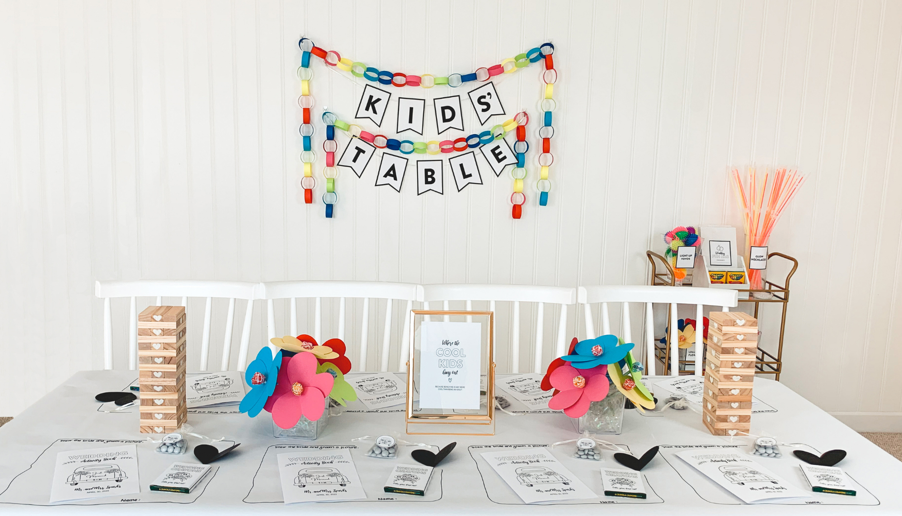 Colorful Diy Wedding Kids&amp;#039; Table Ideas | Fun365 for Wedding Decor Printable Kids Table Crayons For Weddings Free