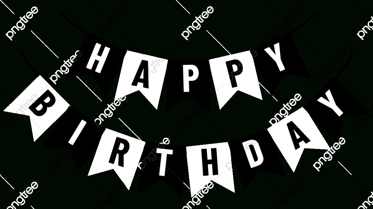 Happy Birthday Banner Png Transparent Images Free Download regarding Free Printable Happy Birthday Banner Clipart Black and White
